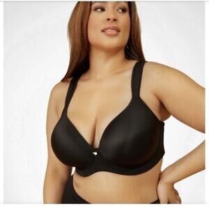New‎ NWT Ashley Stewart Butterfly Bra PLUNGE Size 46DD Black
